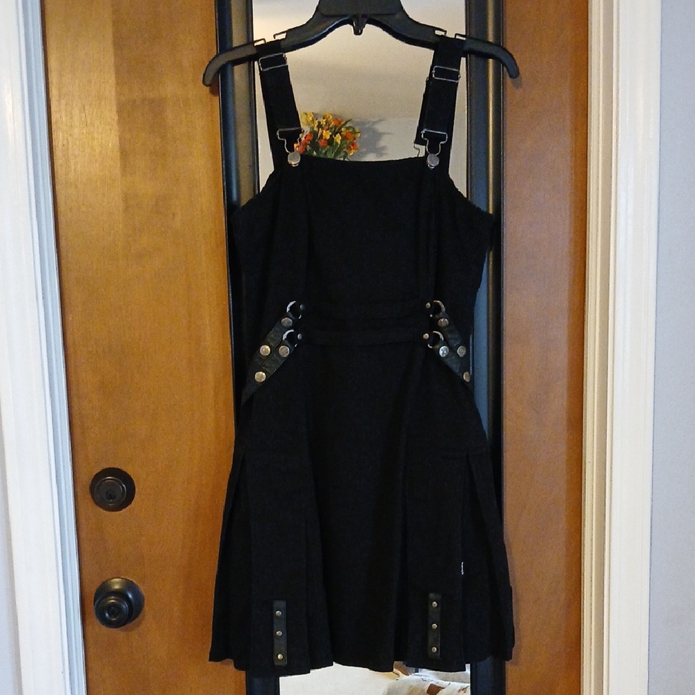 Tripp y2k bondage goth punk rock pleated dress L